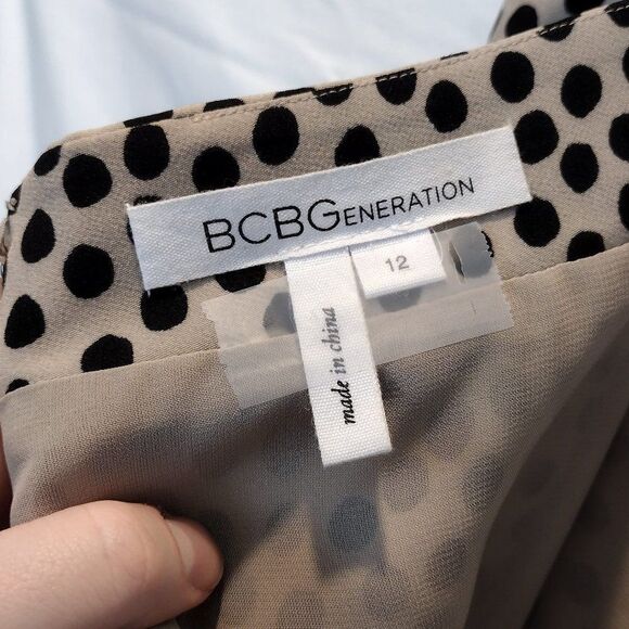 BCBG Generation Polkadot Patchwork A-Line Skirt Size 12 - Picture 11 of 15